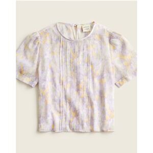 Cassi Namoda X J.Crew‎ Limited Ed Lavender Silk Chiffon Crop Short Sleeve Top L